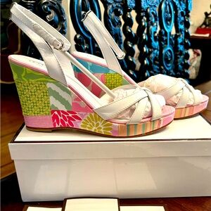 Vintage Coach Allie Baby Patchwork Sandals-Size 10